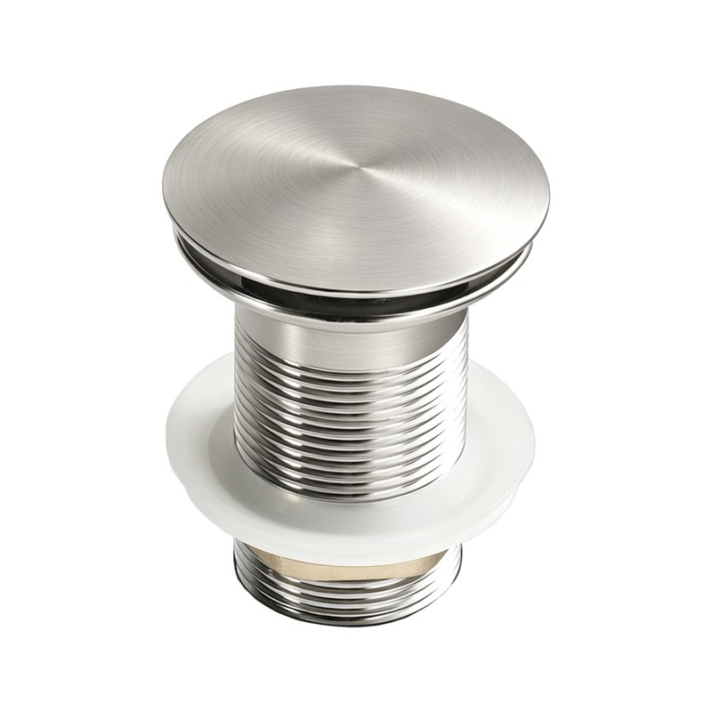 One Push Pop-Up Waste Without Overflow Hole - Brushed Nickel