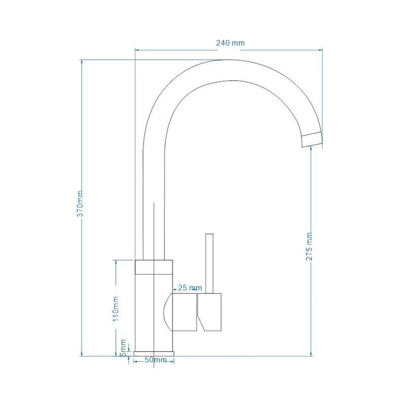Single Lever Kitchen Faucet technical drawing